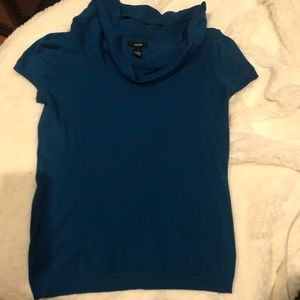 Alfani blue short sleeve cowl neck sweater in blue